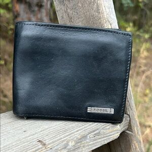Fossil Black Leather Card Holder
